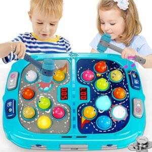 Whack-a-Mole Game for Kids – Interactive Toy with Lights & Sound, Dual Hammer Mode, Ages 3–12