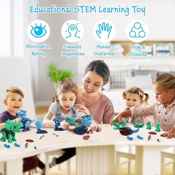 Dinosaur Take-Apart STEM Toy – Building Set with Electric Drill for Kids Ages 3–8 - Image 2