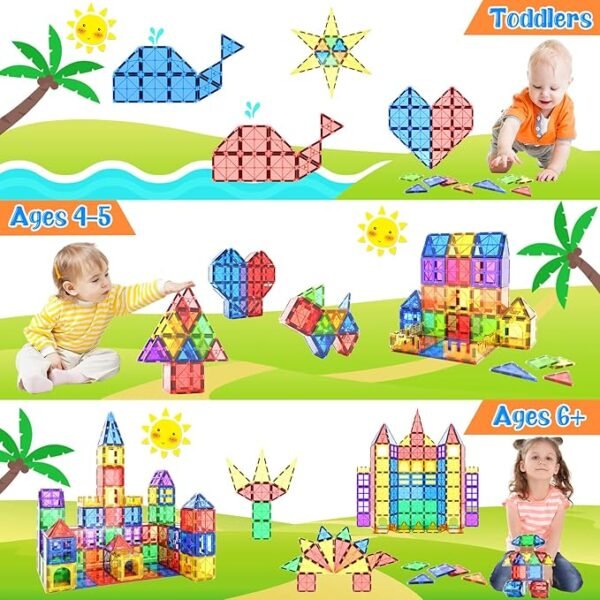 Magnetic Tiles STEM Toy – 40-Piece Building Set for Kids Ages 3+, Montessori & Sensory Learning - Image 3