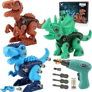 Dinosaur Take-Apart STEM Toy – Building Set with Electric Drill for Kids Ages 3–8