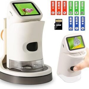Kids Microscope – 1000X HD Pocket Microscope with LCD Screen & 32GB Card, Ages 8–12